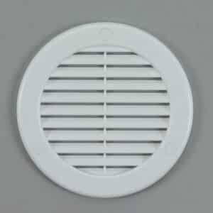 1-R133KW Schoepenrooster, rond, kunststof wit