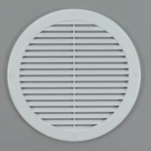 1-R241KW Schoepenrooster, rond, kunststof wit