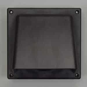 12-1515B Overdrukrooster, kunststof, met kap, buis 100/125 mm (110x55 mm) bruin