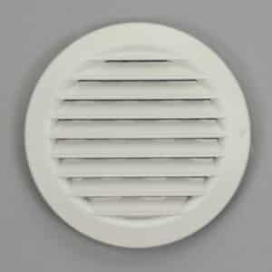 13-0610W Schoepenrooster, rond, kunststof wit