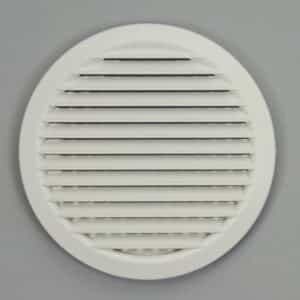 13-0615W Schoepenrooster, rond, kunststof wit
