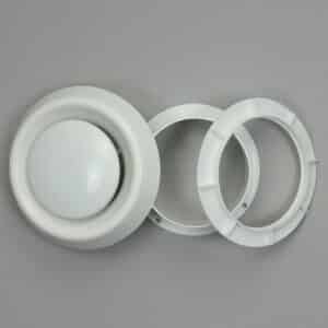 13-4410W Afzuigventiel, rond, kunststof, buis 100 mm wit