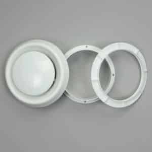 13-4412W Afzuigventiel, rond, kunststof, buis 125 mm wit