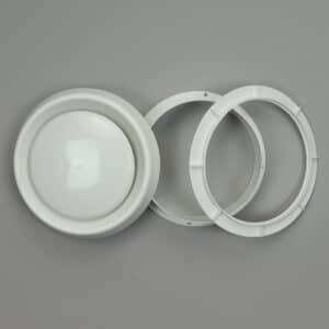 13-4415W Afzuigventiel, rond, kunststof, buis 150 mm wit