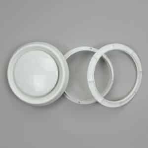 13-4420W Afzuigventiel, rond, kunststof, buis 200 mm wit