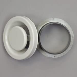 13-4608W Afzuigventiel, rond, staal, buis 80 mm wit, RAL 9016