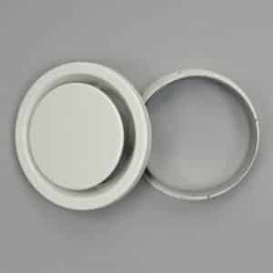 13-4612W Afzuigventiel, rond, staal, buis 125 mm wit, RAL 9016