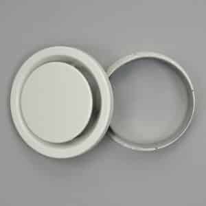 13-4616W Afzuigventiel, rond, staal, buis 160 mm wit, RAL 9016