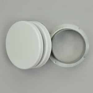 13-4808W Toevoerventiel, rond, staal, buis 80 mm wit, RAL 9016