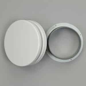 13-4810W Toevoerventiel, rond, staal, buis 100 mm wit, RAL 9016