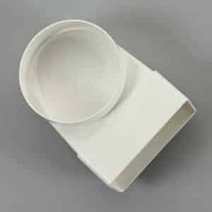 20K11-130 kanaal 110 x 55mm, bocht haaks naar rond 100 mm wit