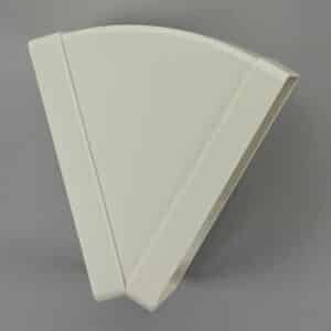 20K22-125 kanaal 220 x 90mm, bocht haaks 45° wit