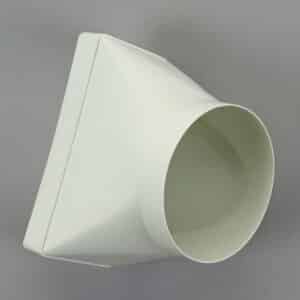 20K22-140 kanaal 220 x 90mm, verloopstuk, naar rond 150 mm wit