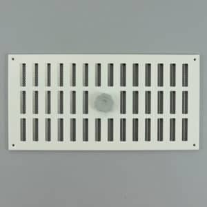 3-4020W Schuifrooster, aluminium met vliegengaas wit, RAL 9010