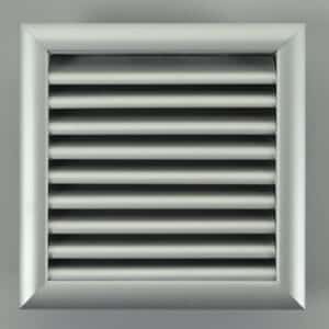 G8GZD-2020 Deurrooster, brandwerend, non-vision licht aluminium, RAL 9022