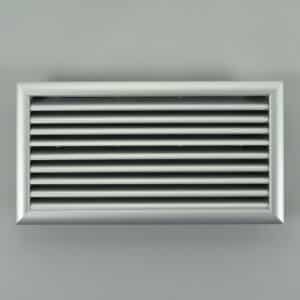 G8GZD-4020 Deurrooster, brandwerend, non-vision licht aluminium, RAL 9022