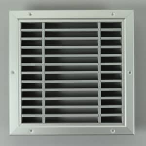 G8H-2525 Lamellenrooster, brandwerend geanodiseerd kader, grijze lamellen