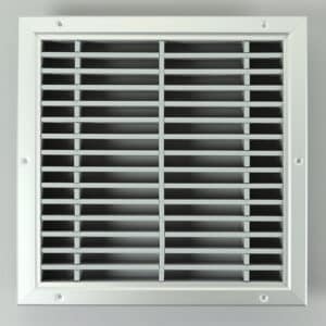 G8H-3030 Lamellenrooster, brandwerend geanodiseerd kader, grijze lamellen