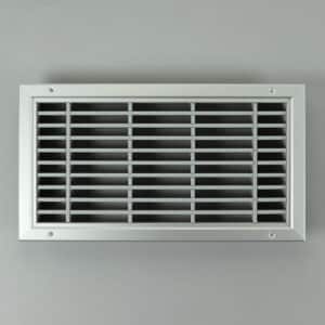 G8H-4020 Lamellenrooster, brandwerend geanodiseerd kader, grijze lamellen