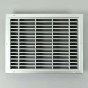 G8H-4030 Lamellenrooster, brandwerend geanodiseerd kader, grijze lamellen