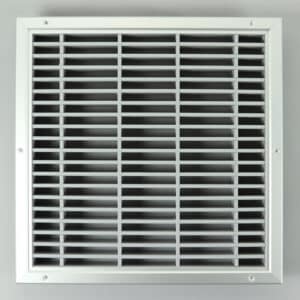 G8H-4040 Lamellenrooster, brandwerend geanodiseerd kader, grijze lamellen