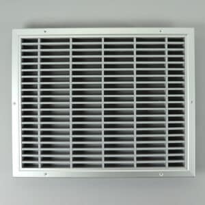 G8H-5040 Lamellenrooster, brandwerend geanodiseerd kader, grijze lamellen