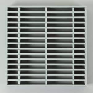 G8HB-3030 Lamellenrooster, brandwerend, zonder kader grijze lamellen