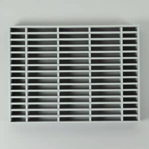 G8HB-4030 Lamellenrooster, brandwerend, zonder kader grijze lamellen