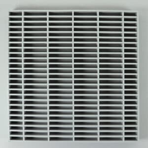 G8HB-5050 Lamellenrooster, brandwerend, zonder kader grijze lamellen