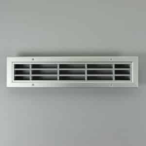 G8HD-4508 Deurrooster, brandwerend geanodiseerd kader, grijze lamellen