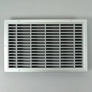 G8HD-5030 Deurrooster, brandwerend geanodiseerd kader, grijze lamellen